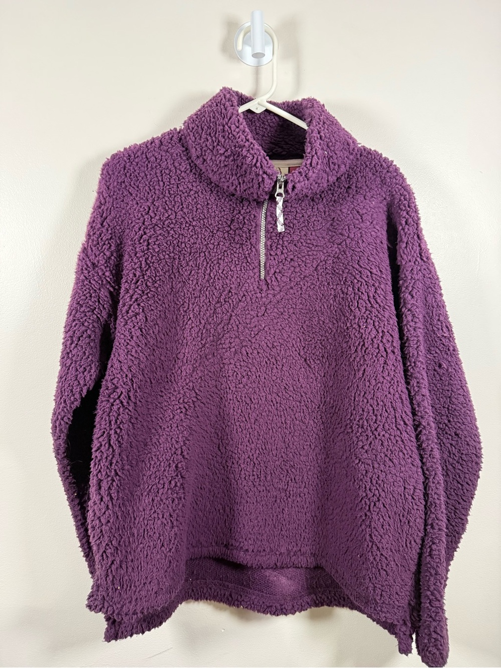 SO Plush Purple Teddy Quarter-Zip Jacket